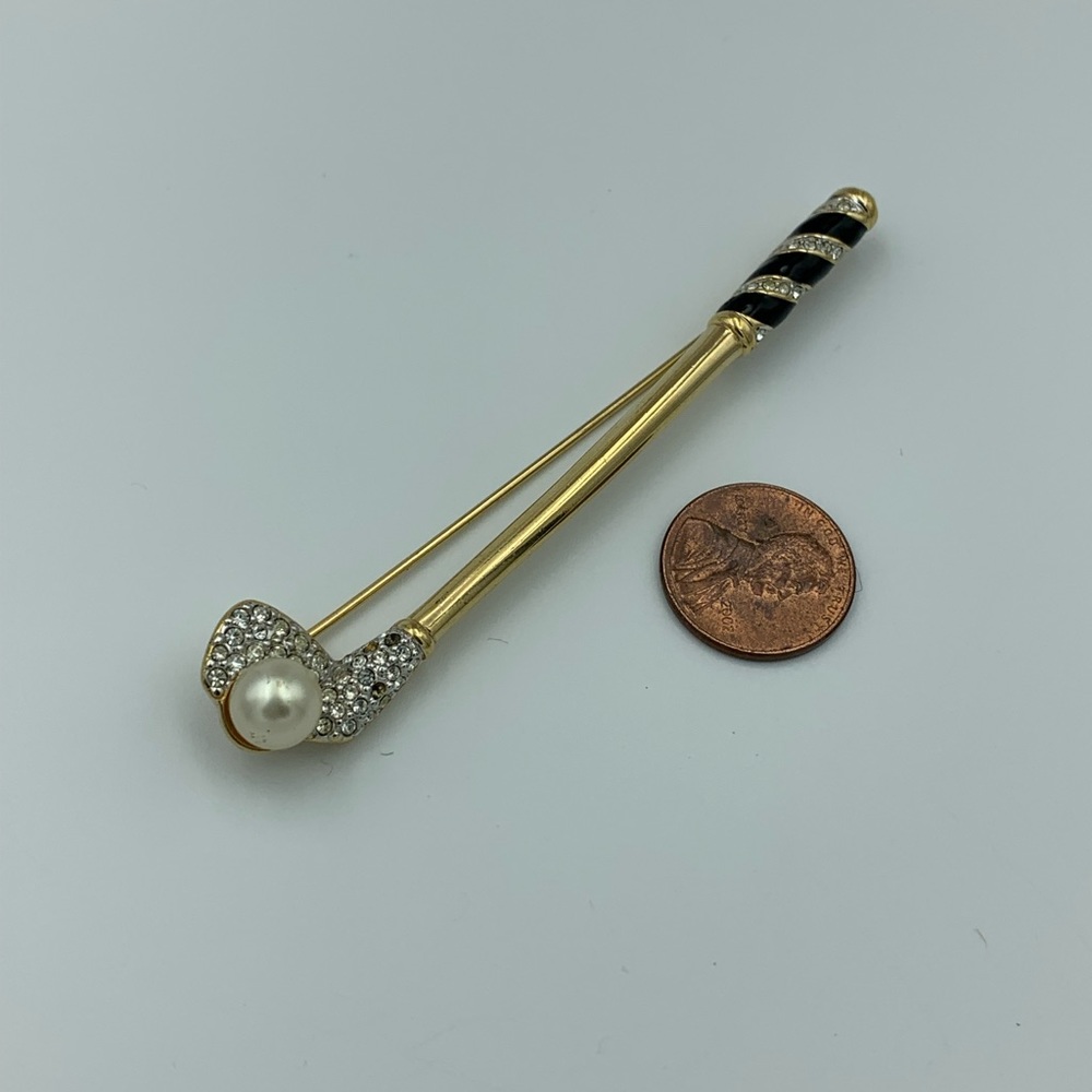 Vintage Rhinestone Golf Club Pin - Picture 3 of 4